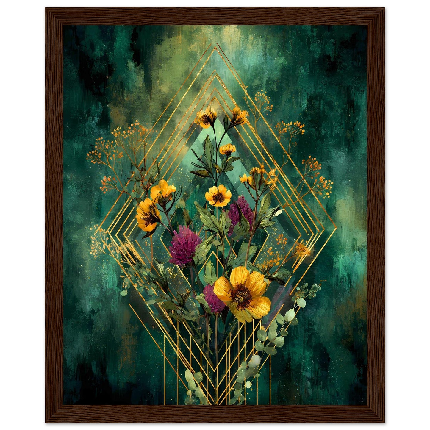 Emerald Geometry — digital download, detail view