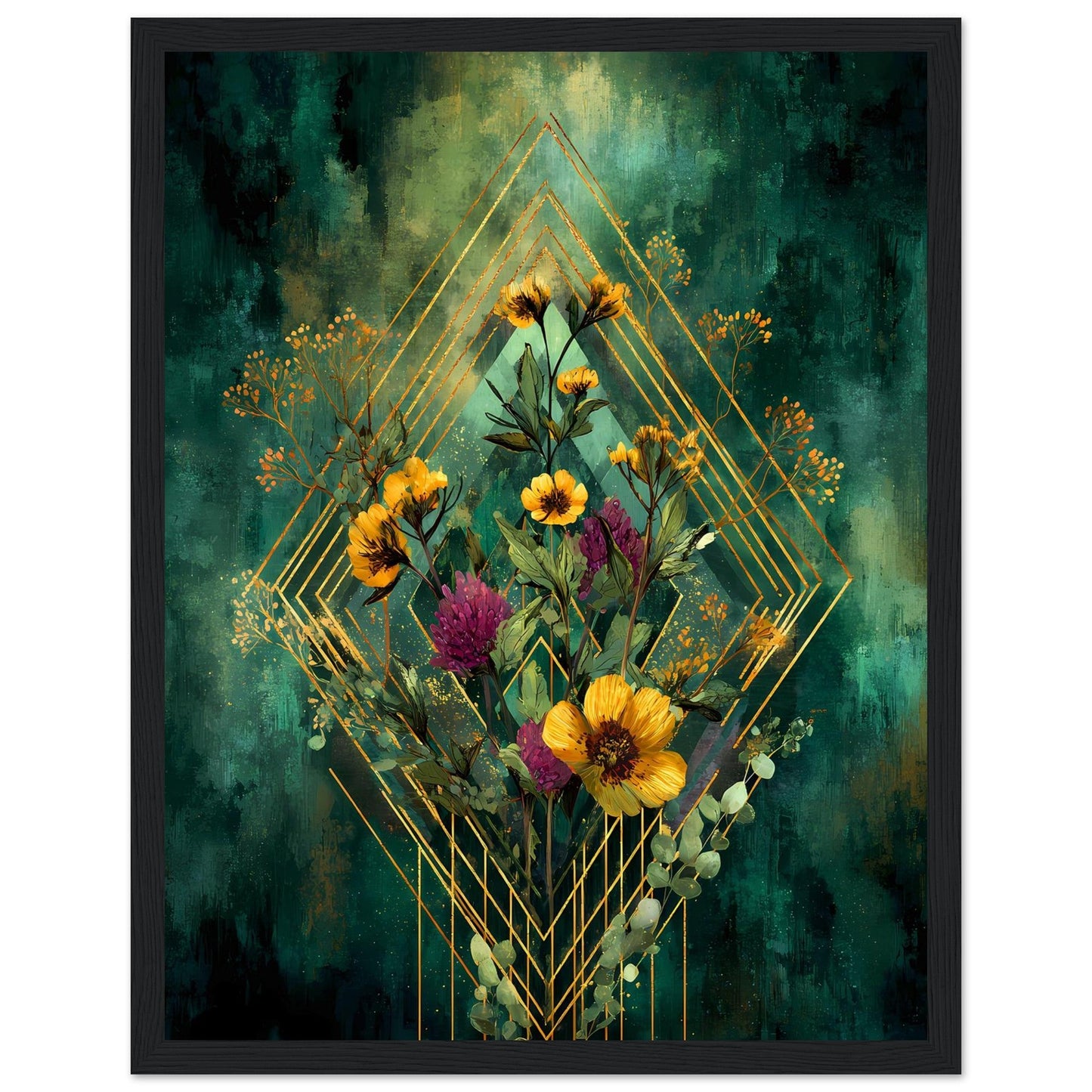 Emerald Geometry — digital download, detail view