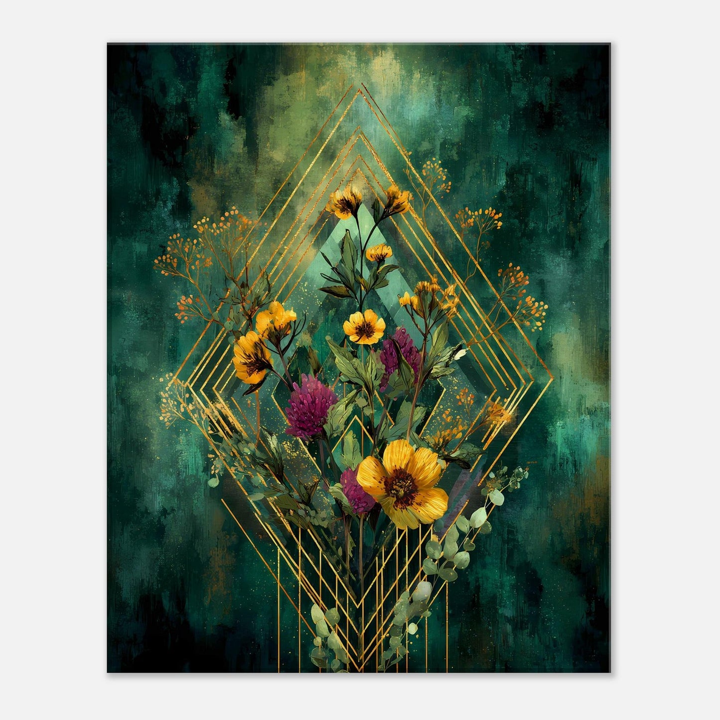 Emerald Geometry — digital download, detail view