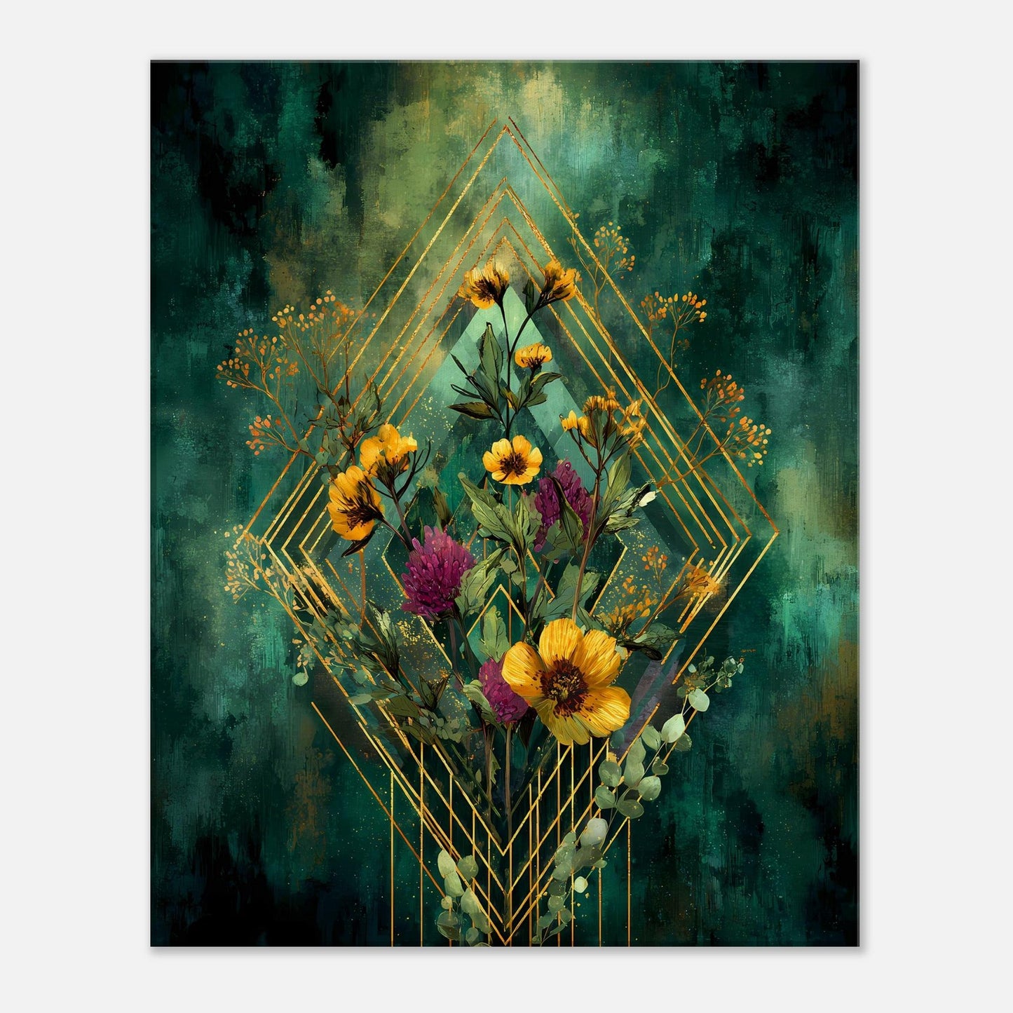 Emerald Geometry — digital download, detail view